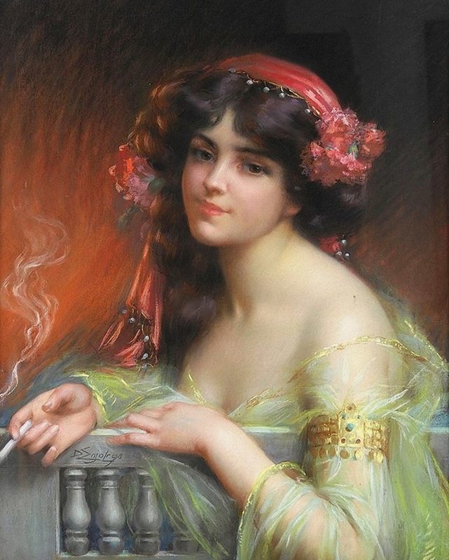 Donna con una sigaretta